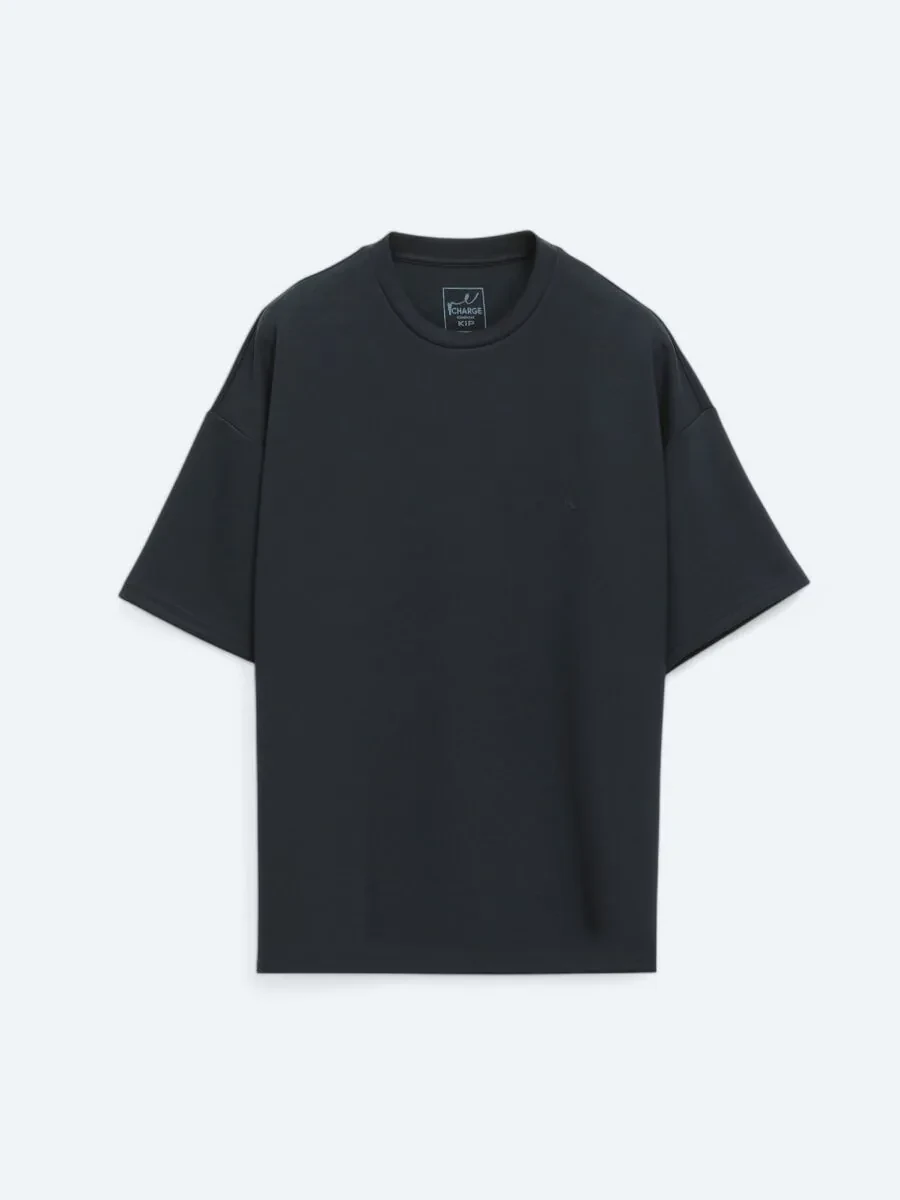 Navy Blue Plain Crew Neck T-Shirt - 7