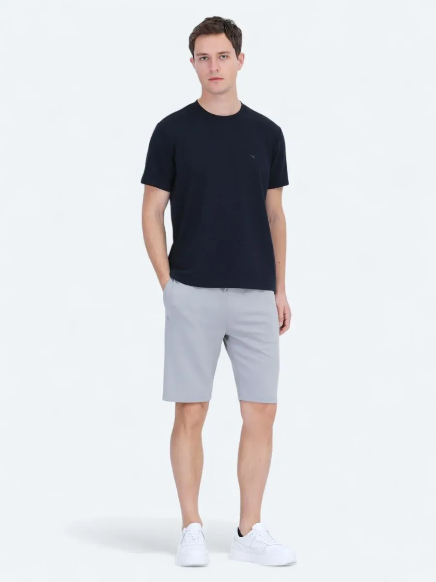 Navy Blue Plain Crew Neck T-Shirt - 2