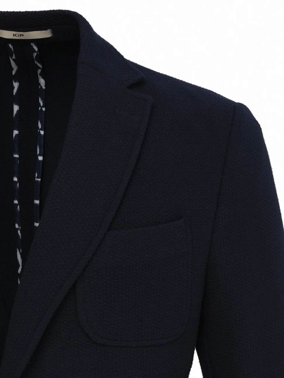 Navy Blue Plain Modern Fit Jacket - 2