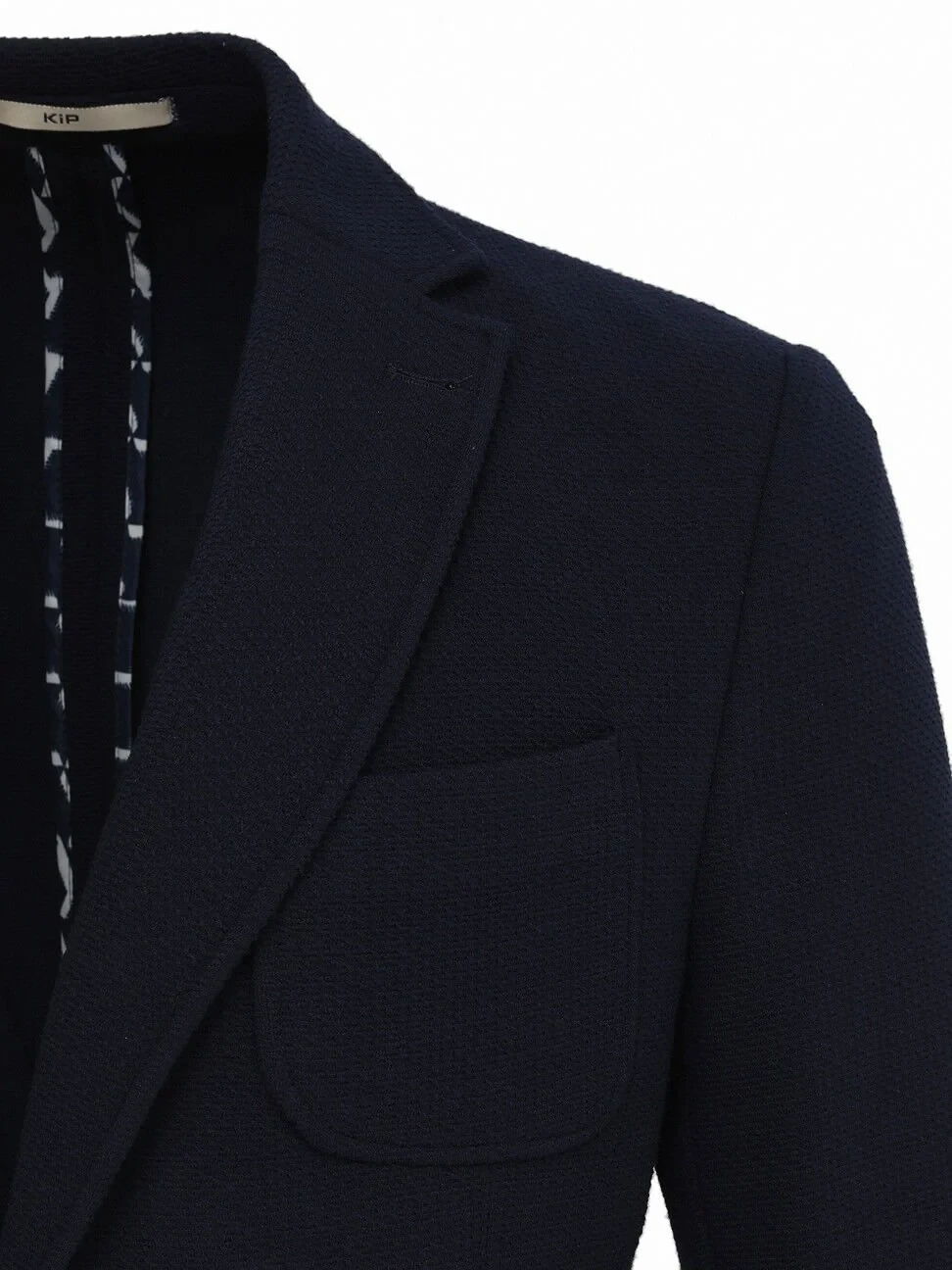 Navy Blue Plain Modern Fit Jacket - 2