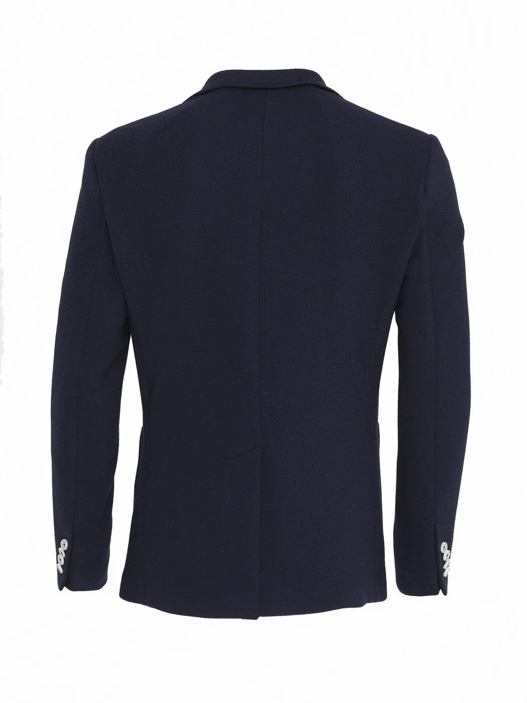 Navy Blue Plain Modern Fit Jacket - 5