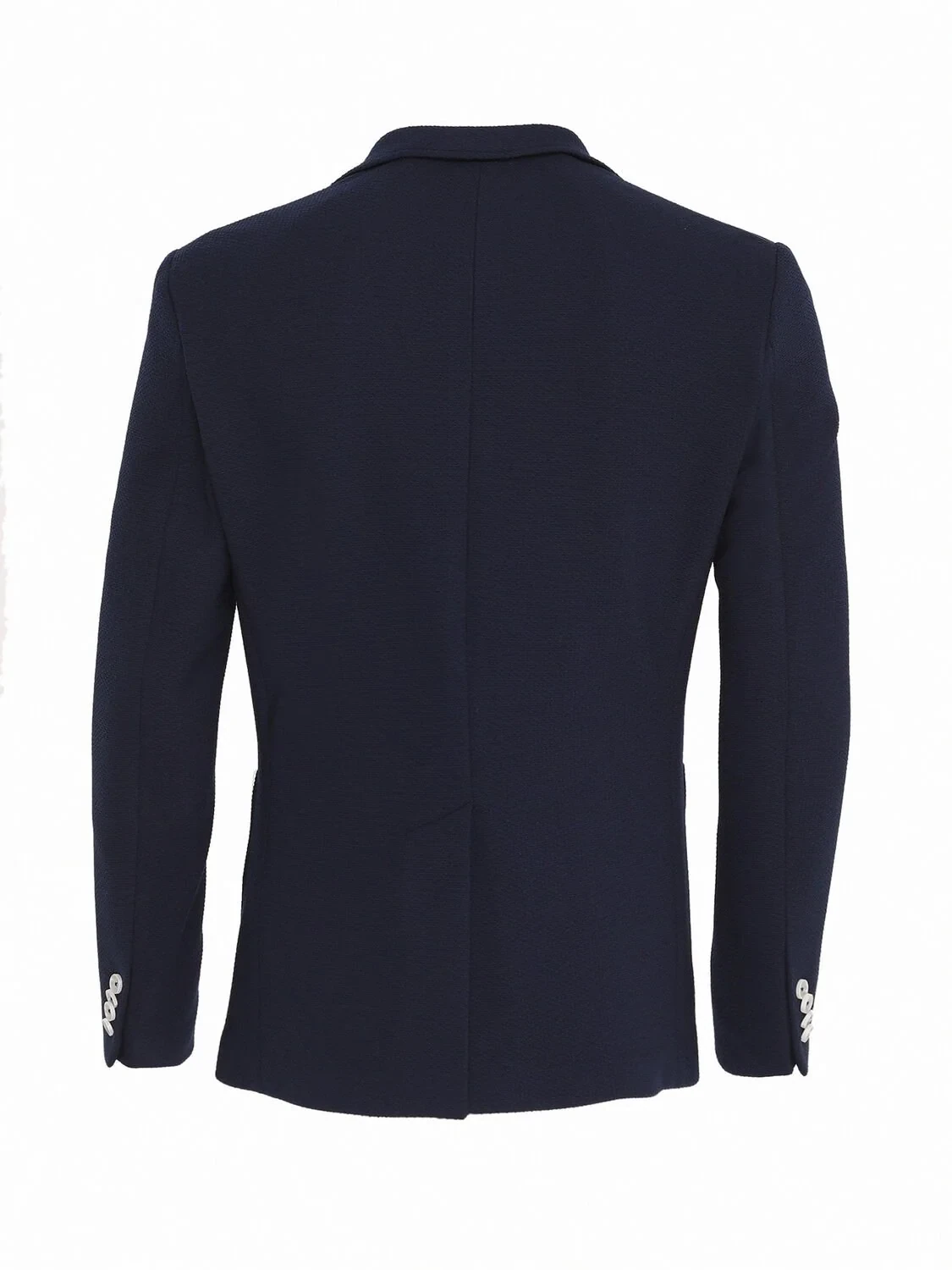Navy Blue Plain Modern Fit Jacket - 5