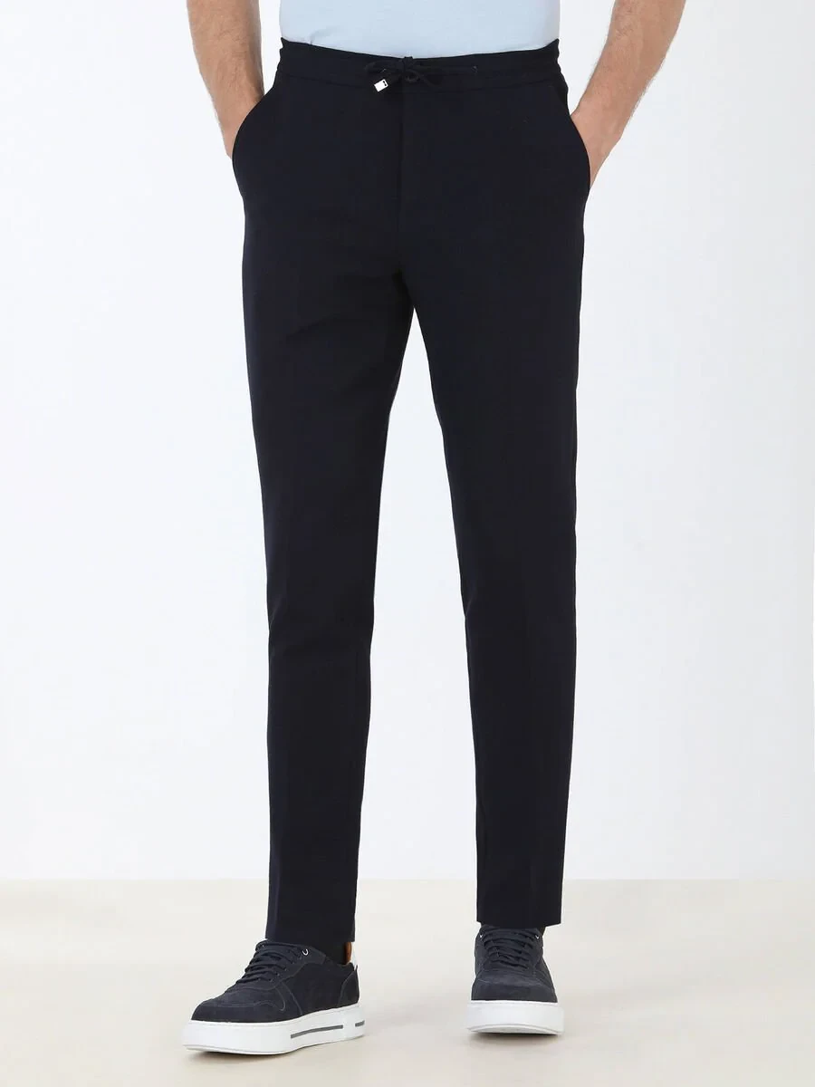 Navy Blue Plain Modern Fit Suit - 6