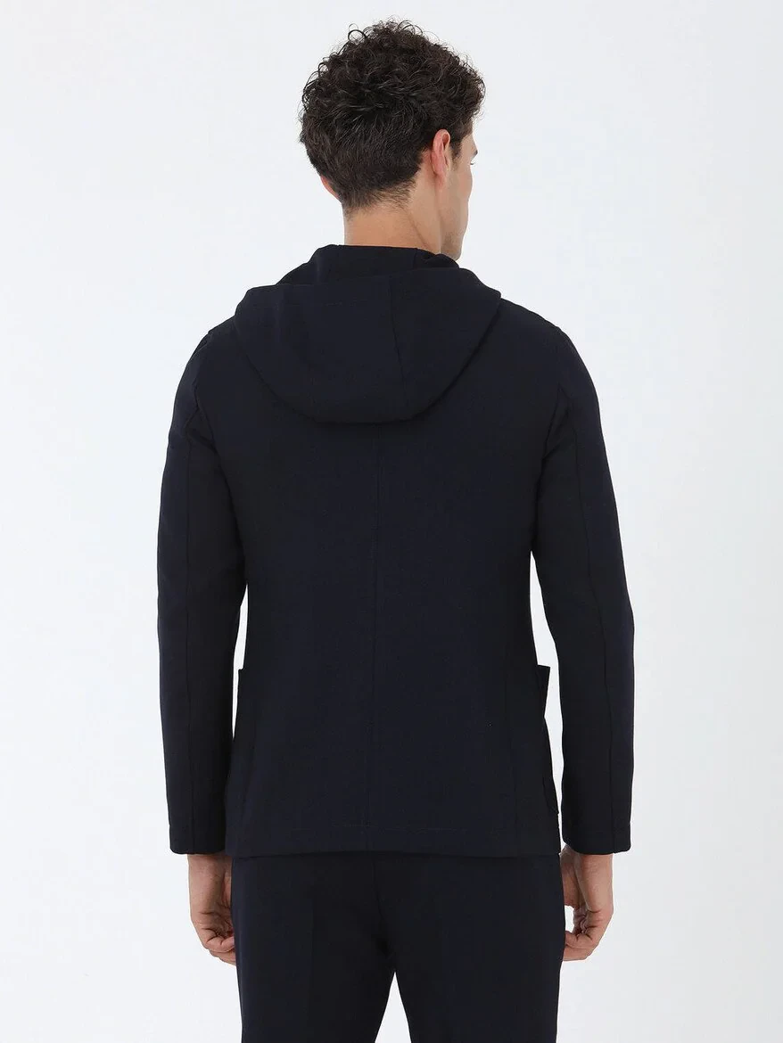 Navy Blue Plain Modern Fit Suit - 9