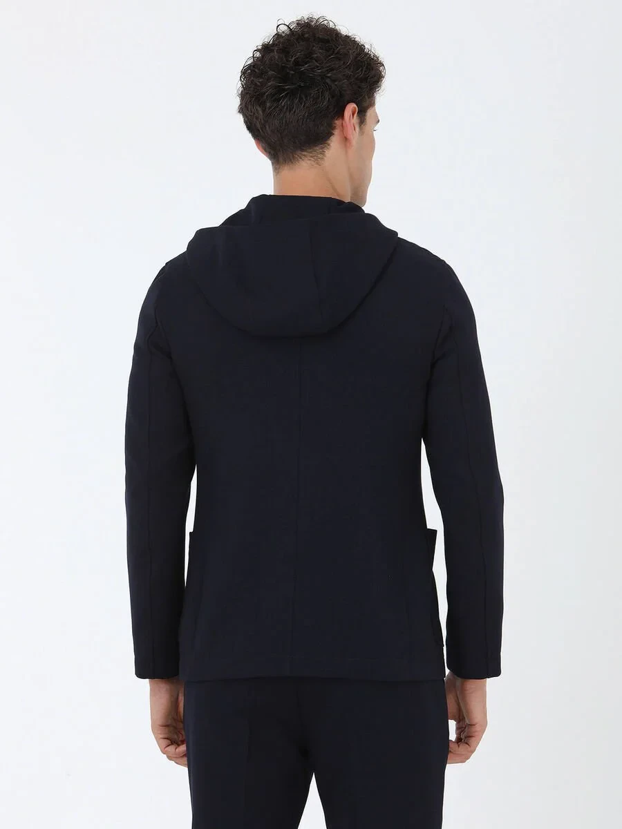 Navy Blue Plain Modern Fit Suit - 9