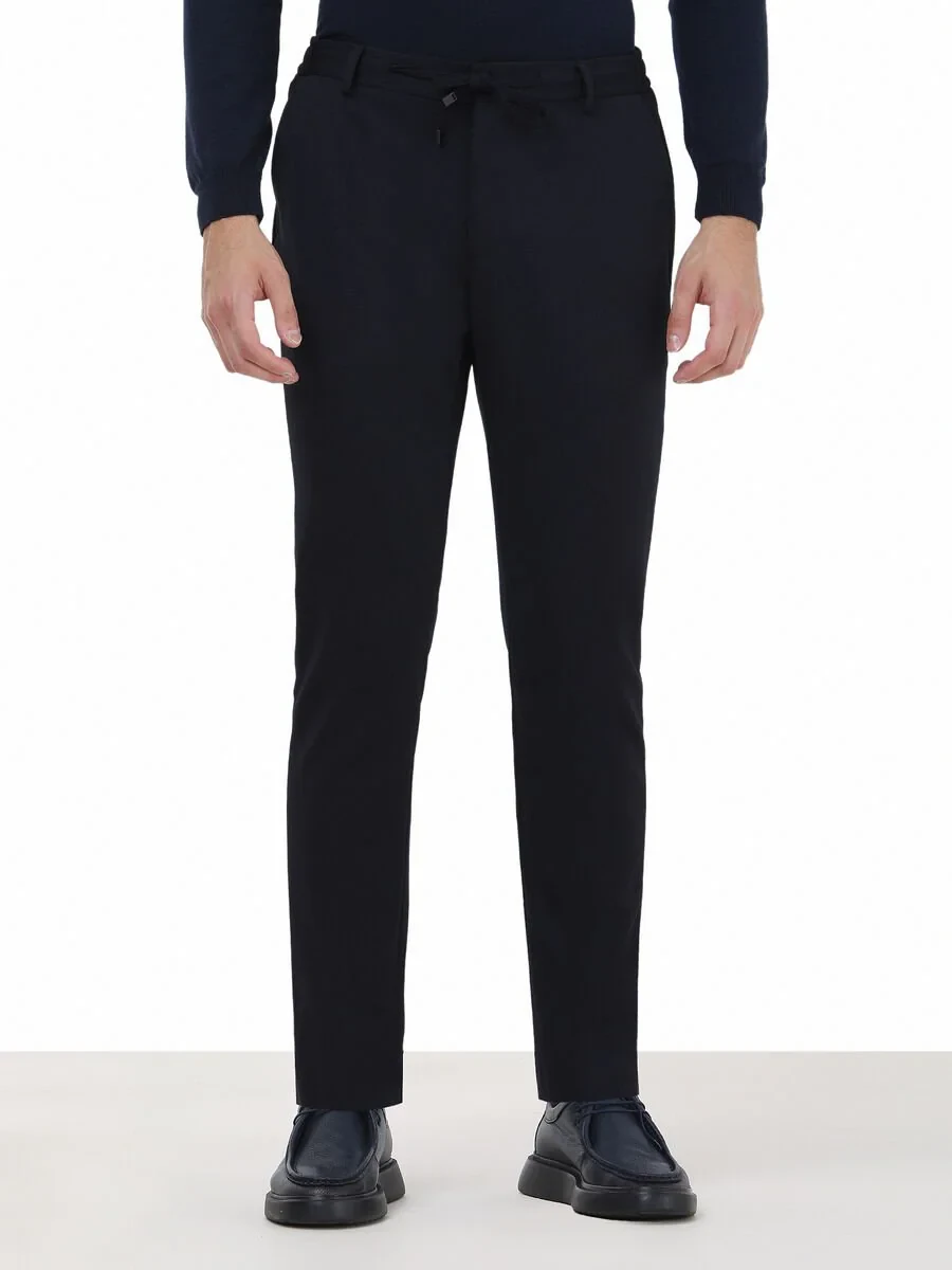 Navy Blue Plain Slim Fit Suit - 6