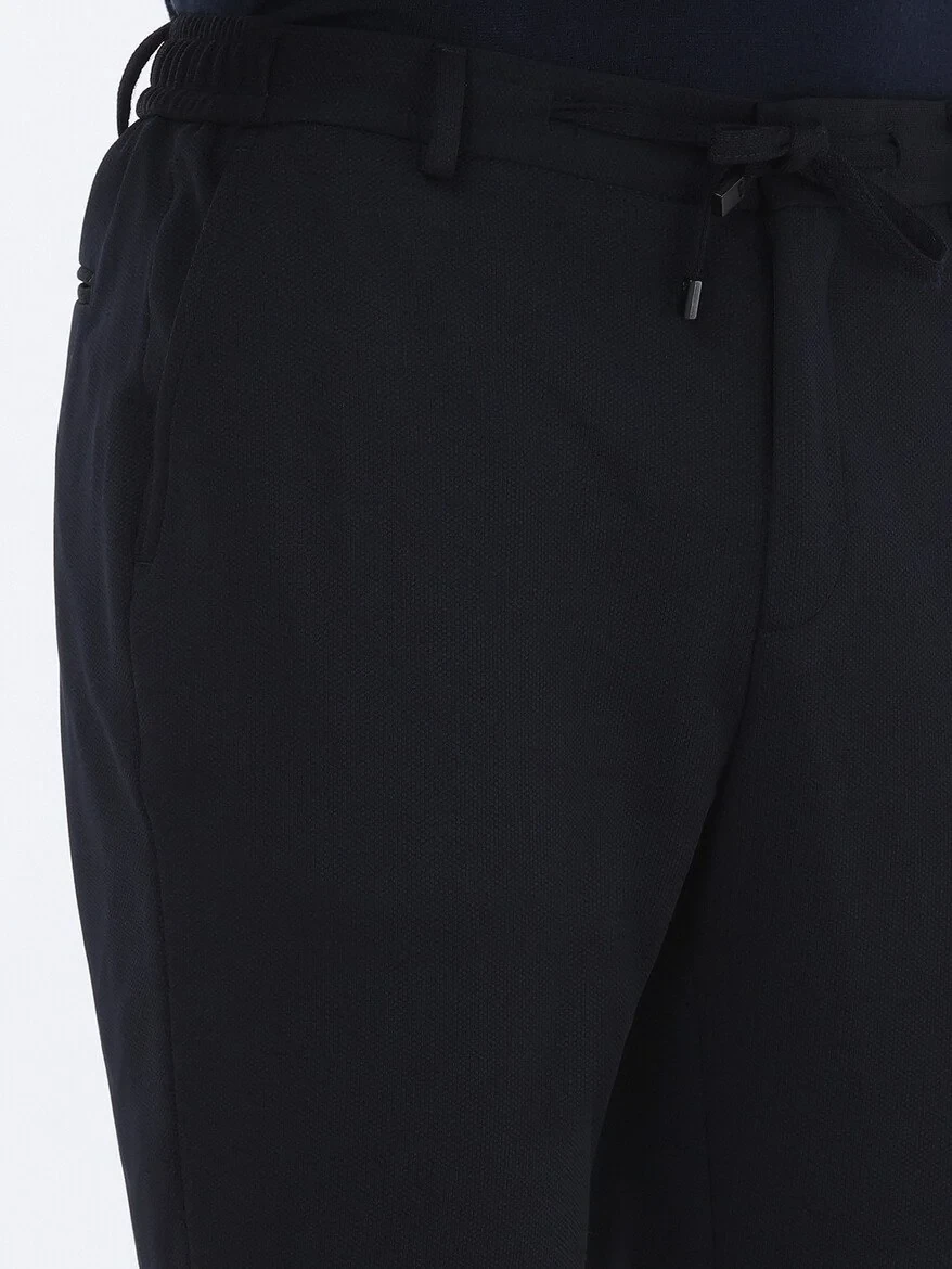 Navy Blue Plain Slim Fit Suit - 7