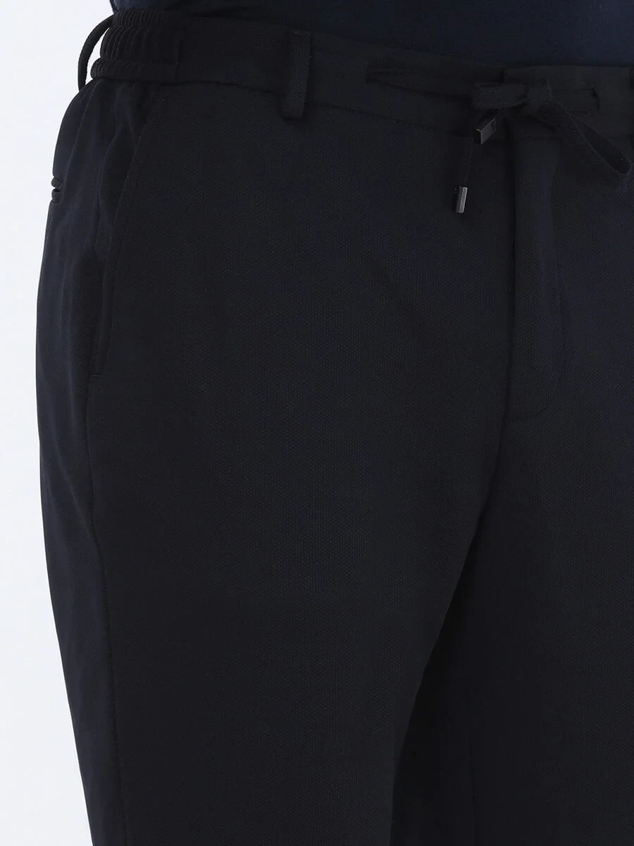 Navy Blue Plain Slim Fit Suit - 7