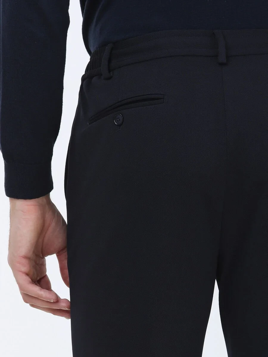 Navy Blue Plain Slim Fit Suit - 9