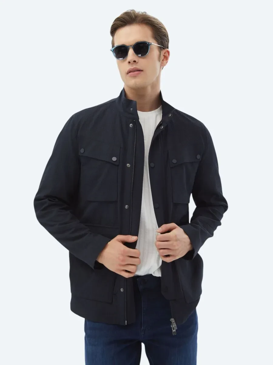 Navy Blue Regular Fit Blazer - 2