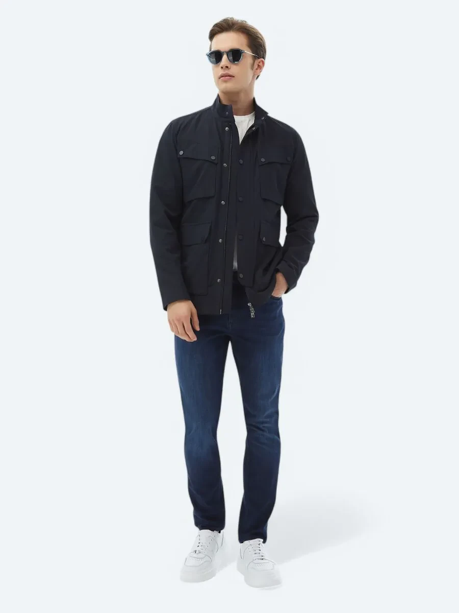 Navy Blue Regular Fit Blazer - 3