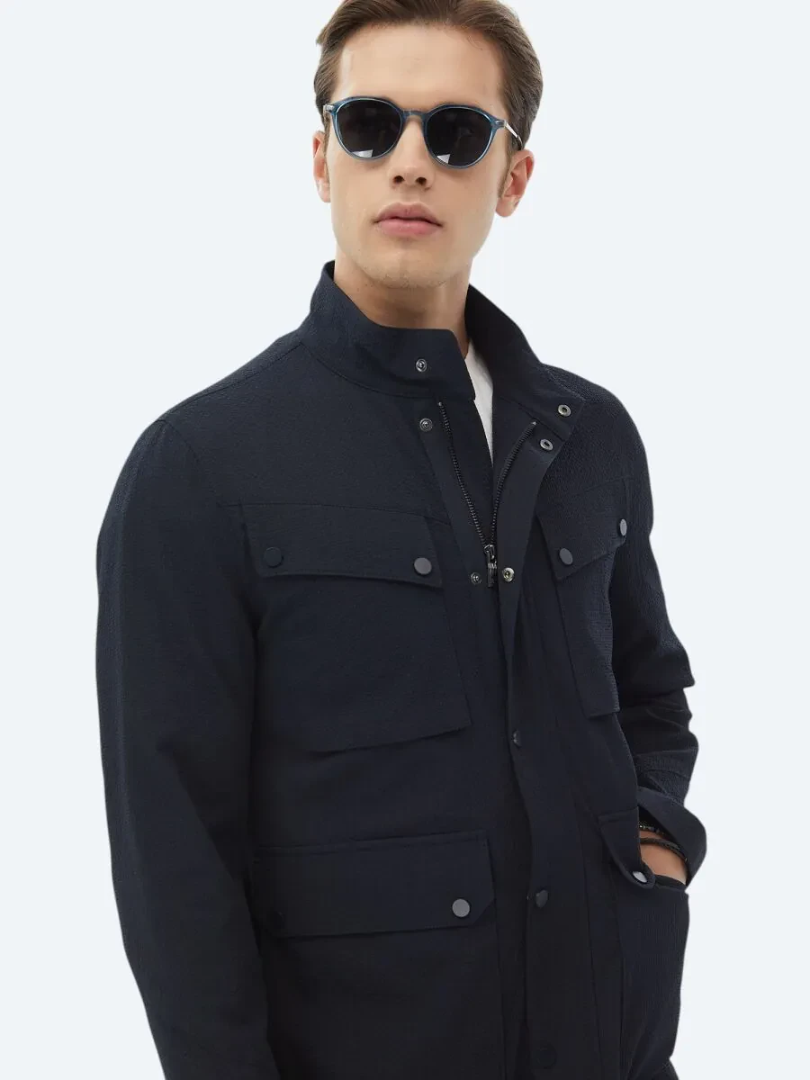 Navy Blue Regular Fit Blazer - 8