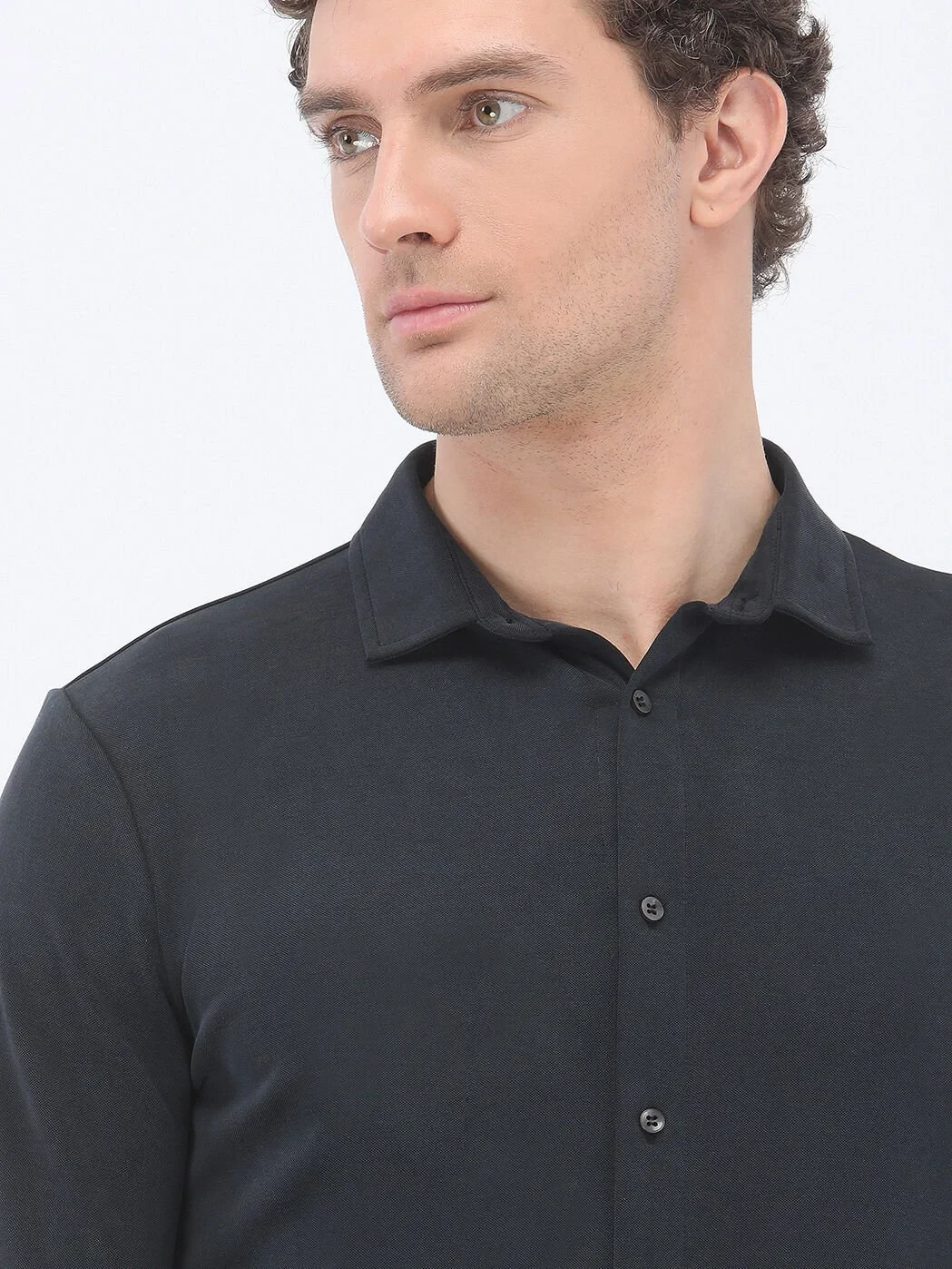 Navy Blue Regular Fit Knitting Casual Shirt - 4