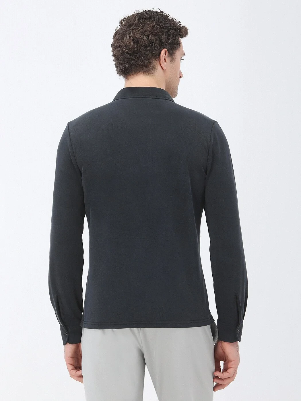 Navy Blue Regular Fit Knitting Casual Shirt - 5