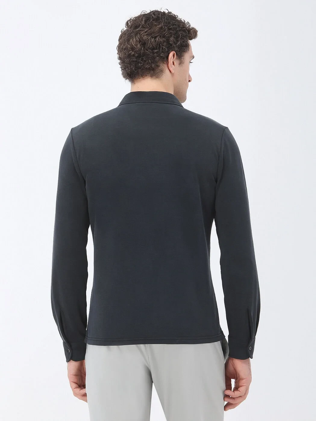 Navy Blue Regular Fit Knitting Casual Shirt - 5
