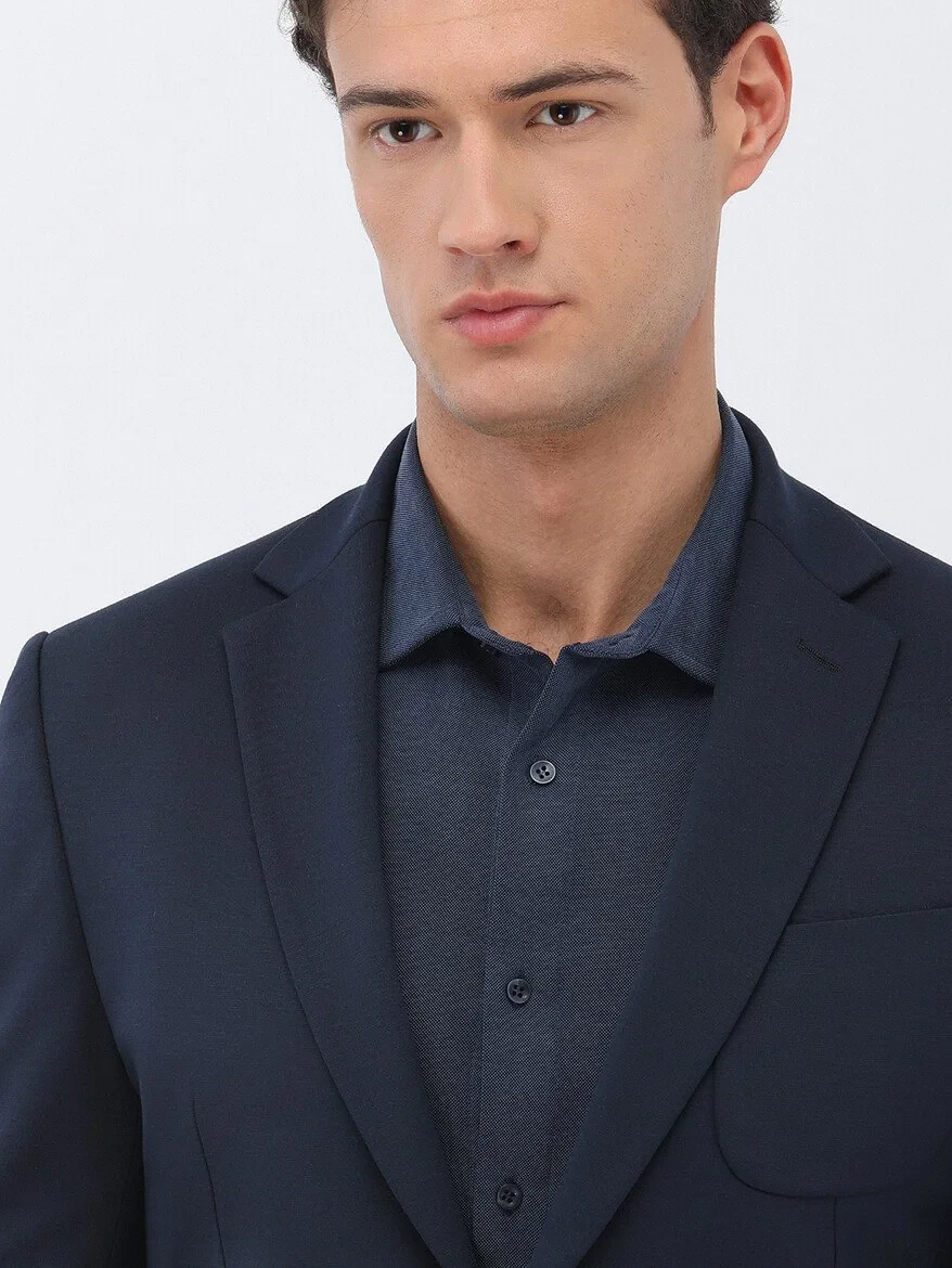 Navy Blue Slim Fit Suit - 1