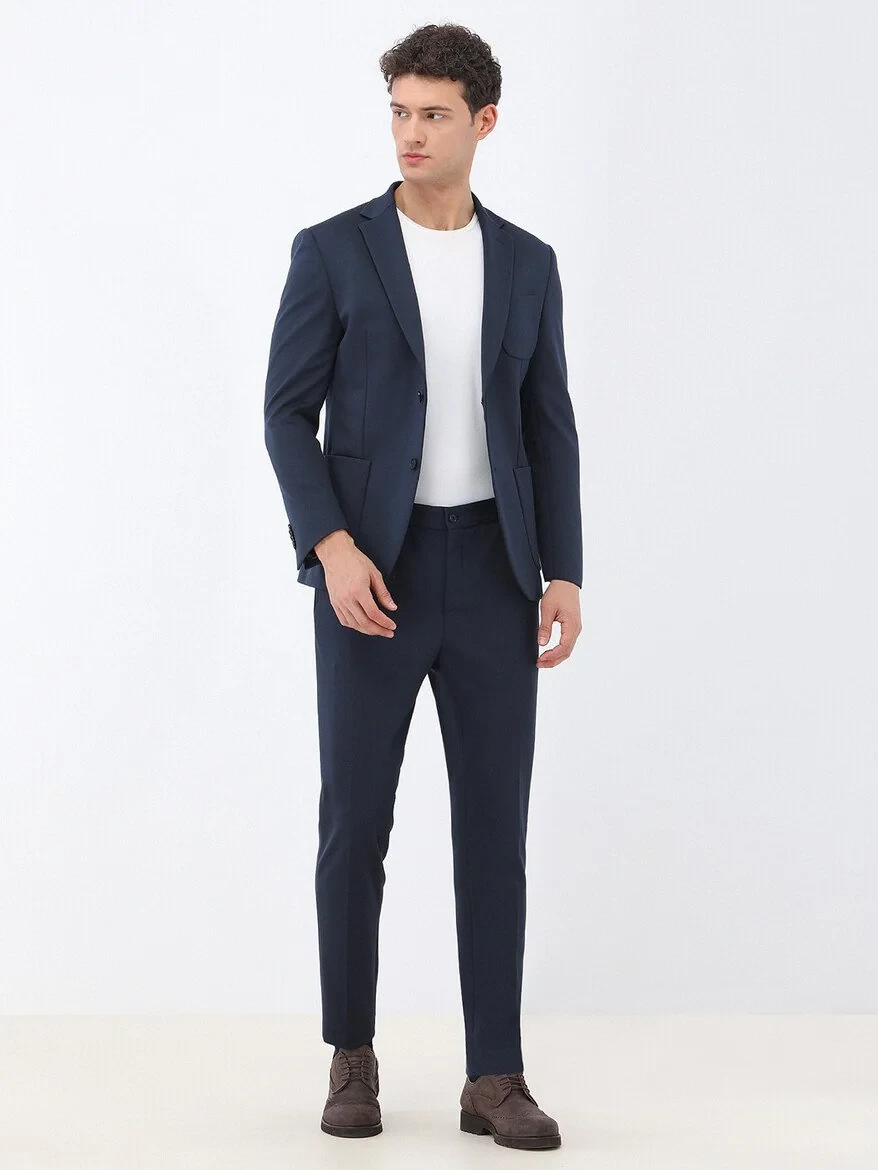 Navy Blue Slim Fit Suit - 2