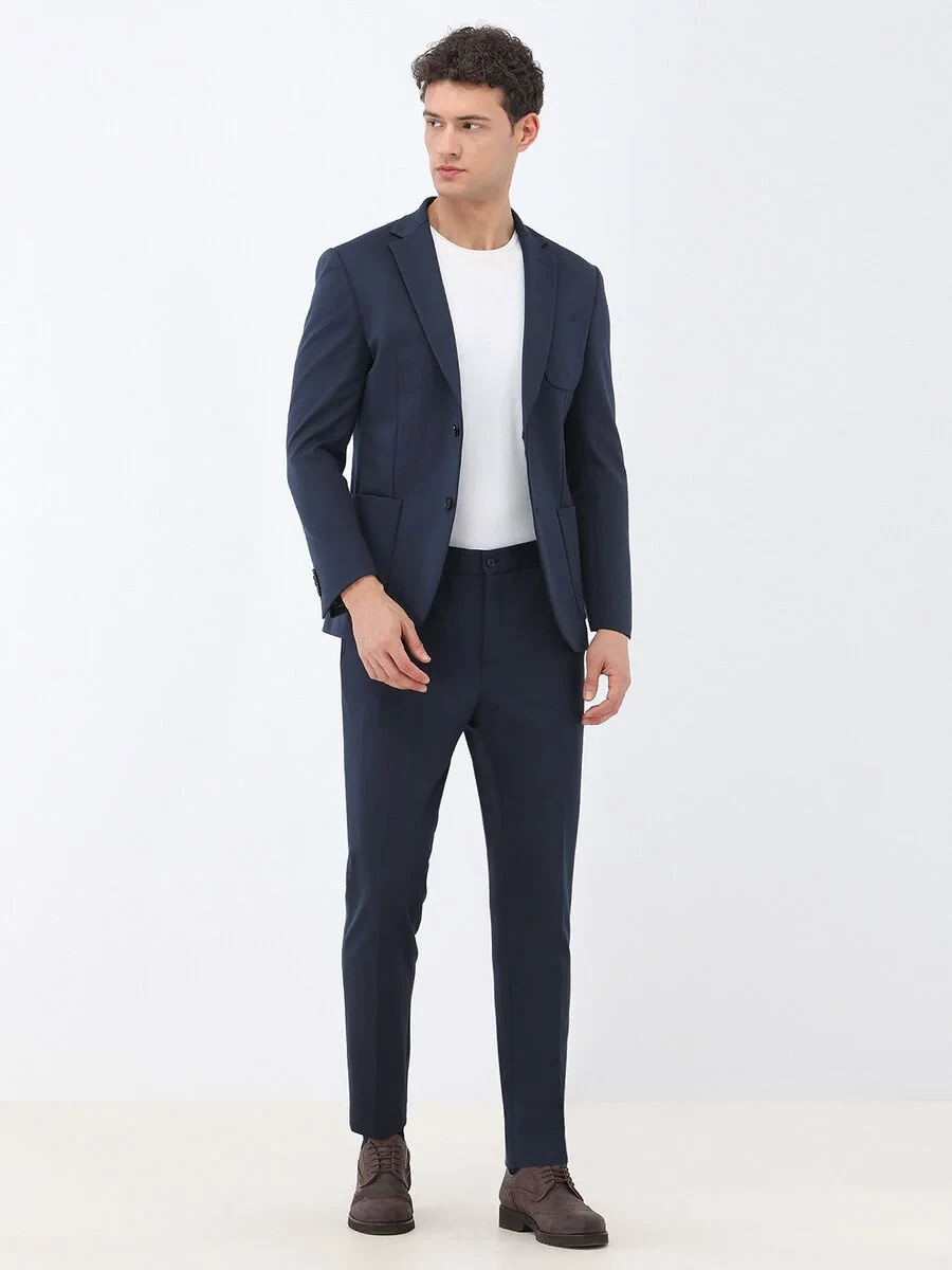 Navy Blue Slim Fit Suit - 2