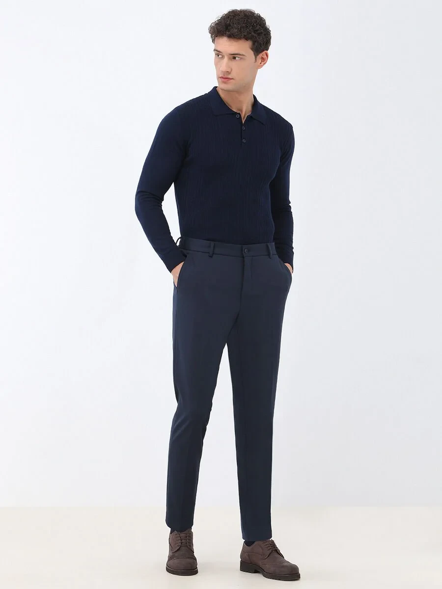 Navy Blue Slim Fit Suit - 5