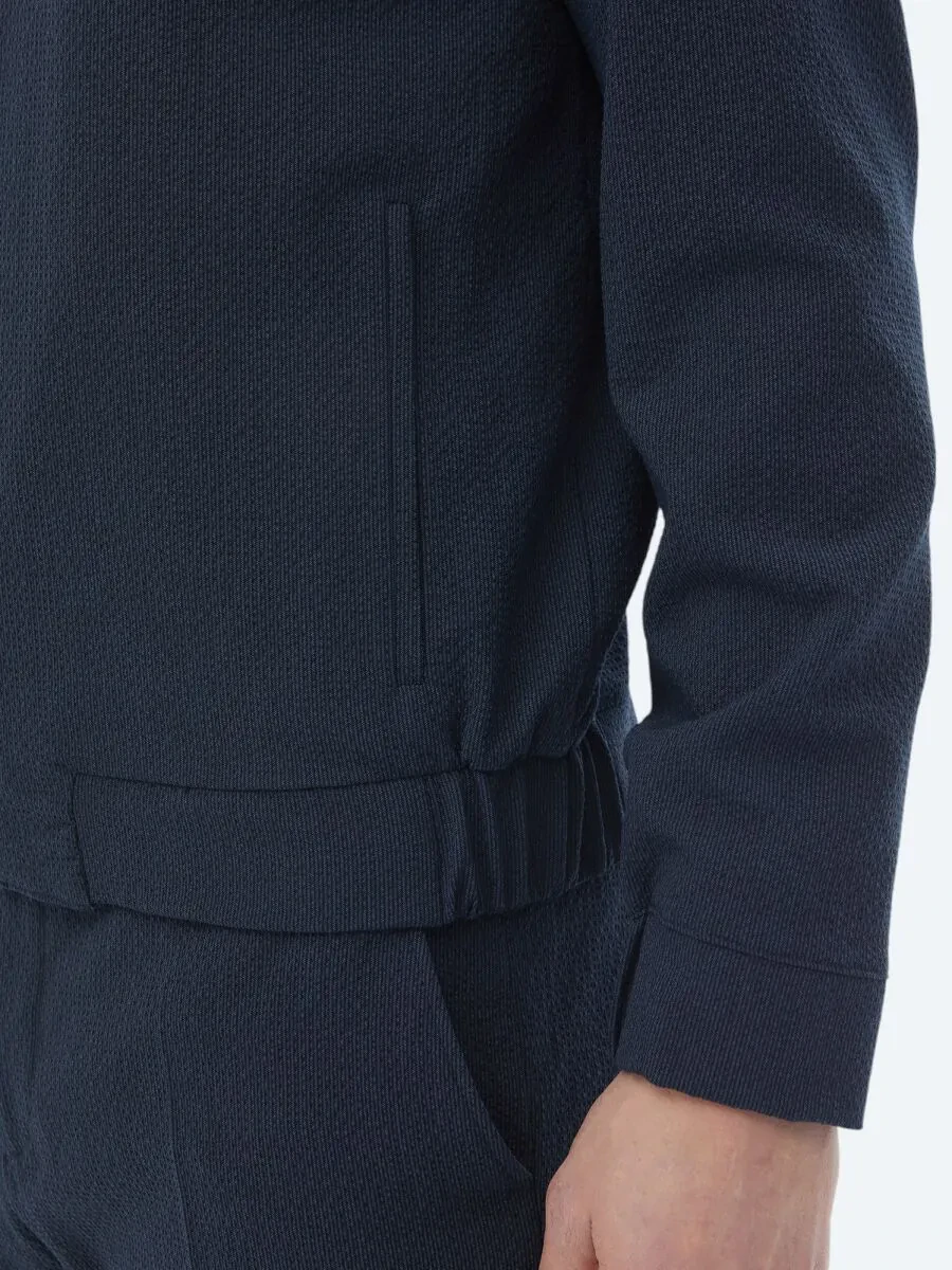 Navy Blue Striped Oversize Fit Suit - 8