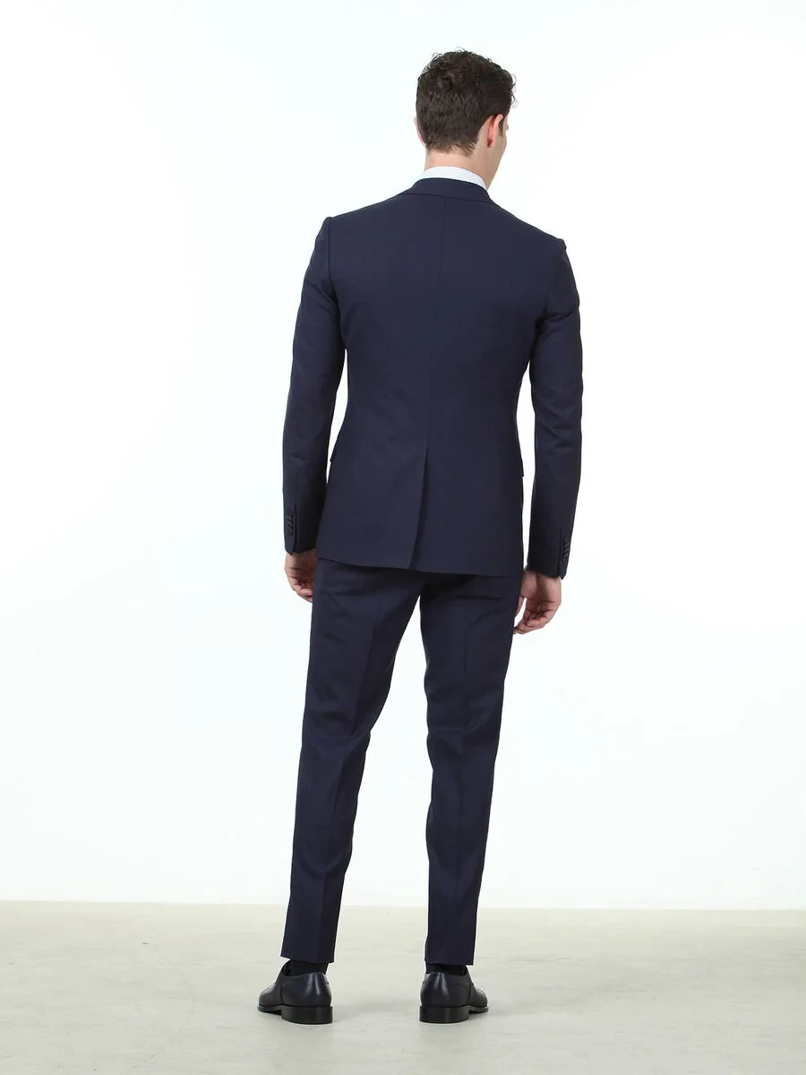 Navy Blue Suit With Waistcoat - 4