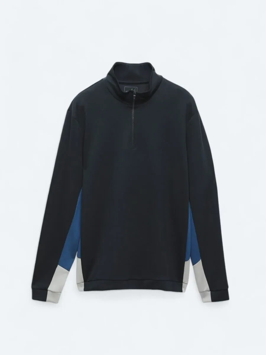 Navy Blue Turtleneck Plain Sweatshirt - 8