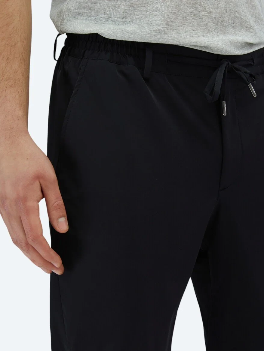 Navy Blue Weaving Casual Trousers 