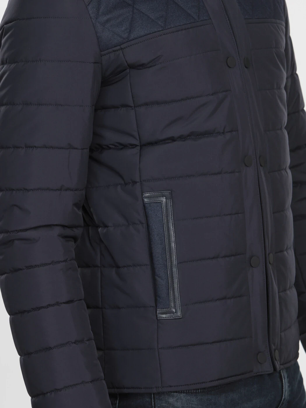 Navy Blue Weaving Coat - 5