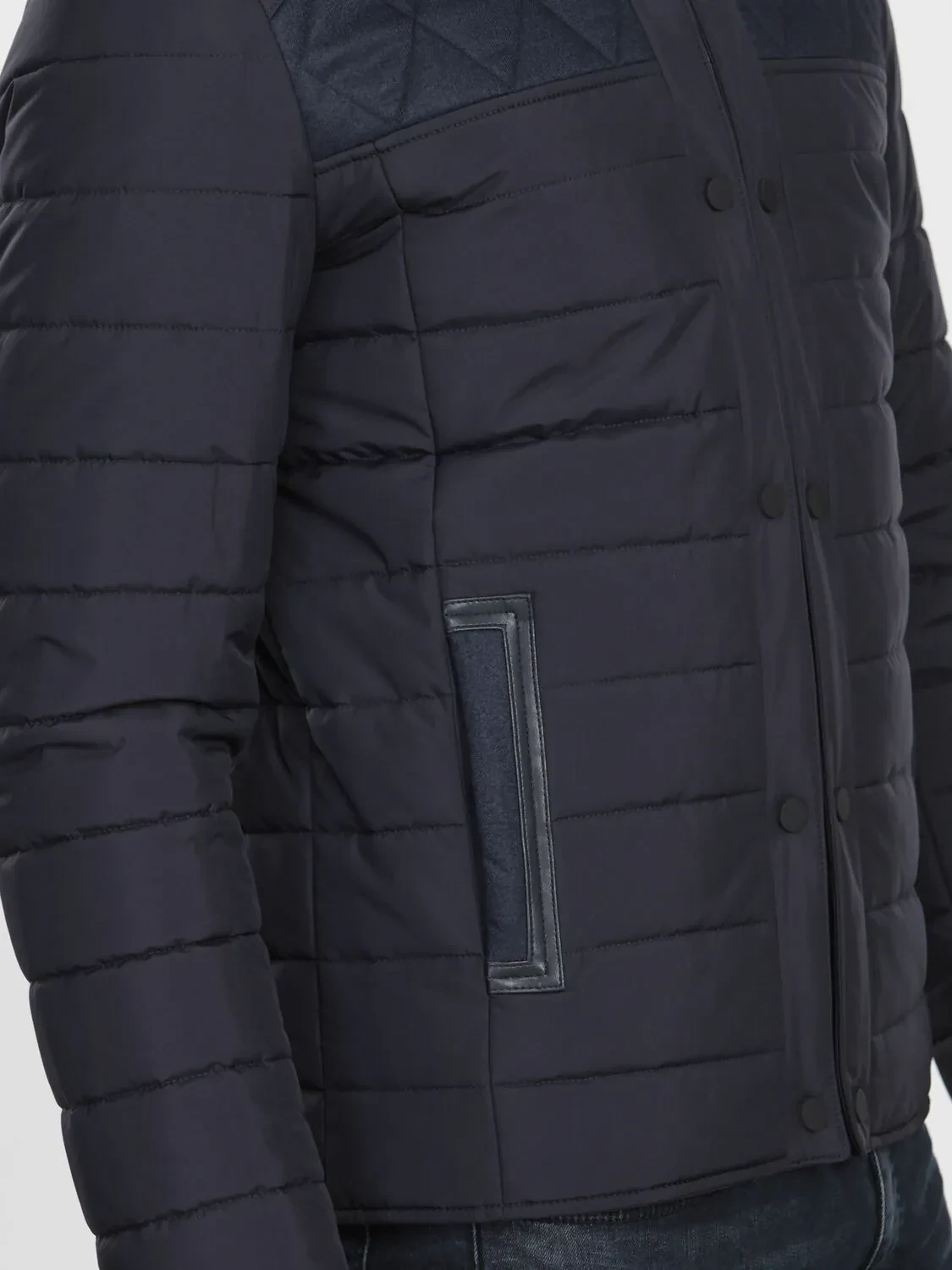 Navy Blue Weaving Coat - 5