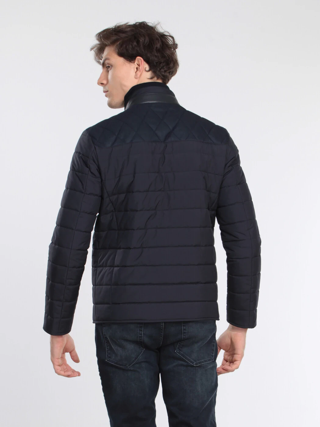 Navy Blue Weaving Coat - 6