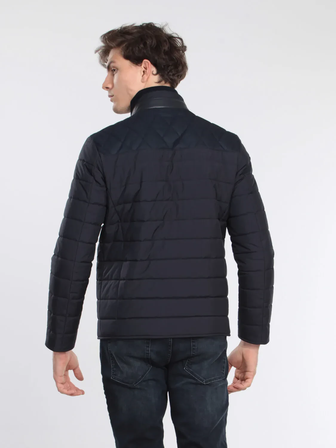Navy Blue Weaving Coat - 6