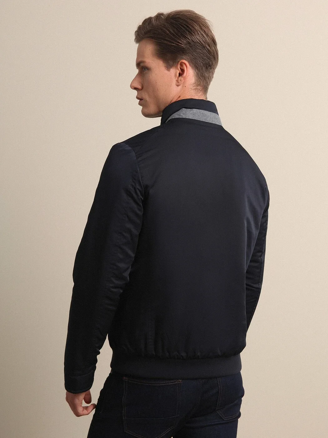 Navy Blue Weaving Coat - 4