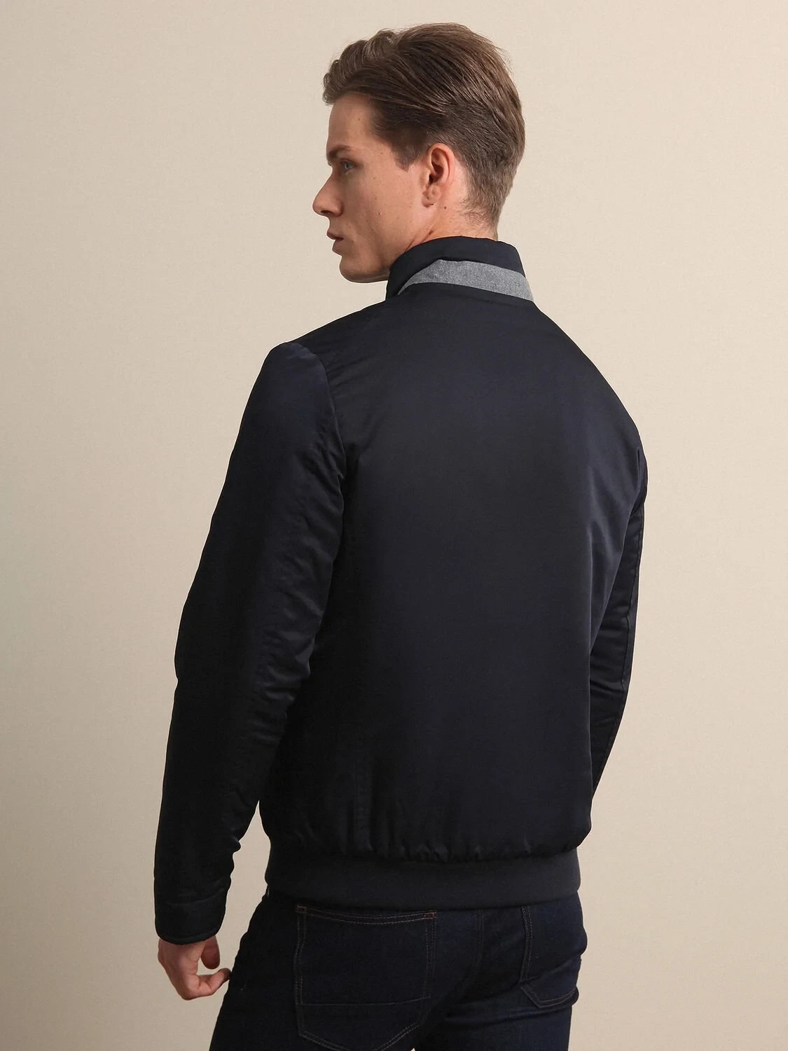Navy Blue Weaving Coat - 4