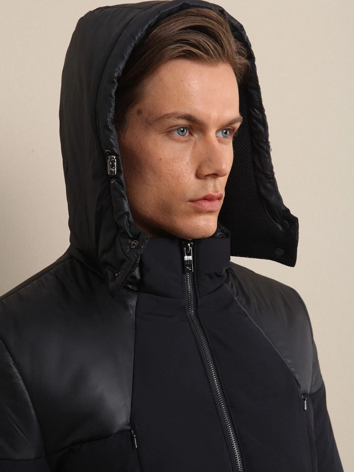 Navy Blue Weaving Coat - 3