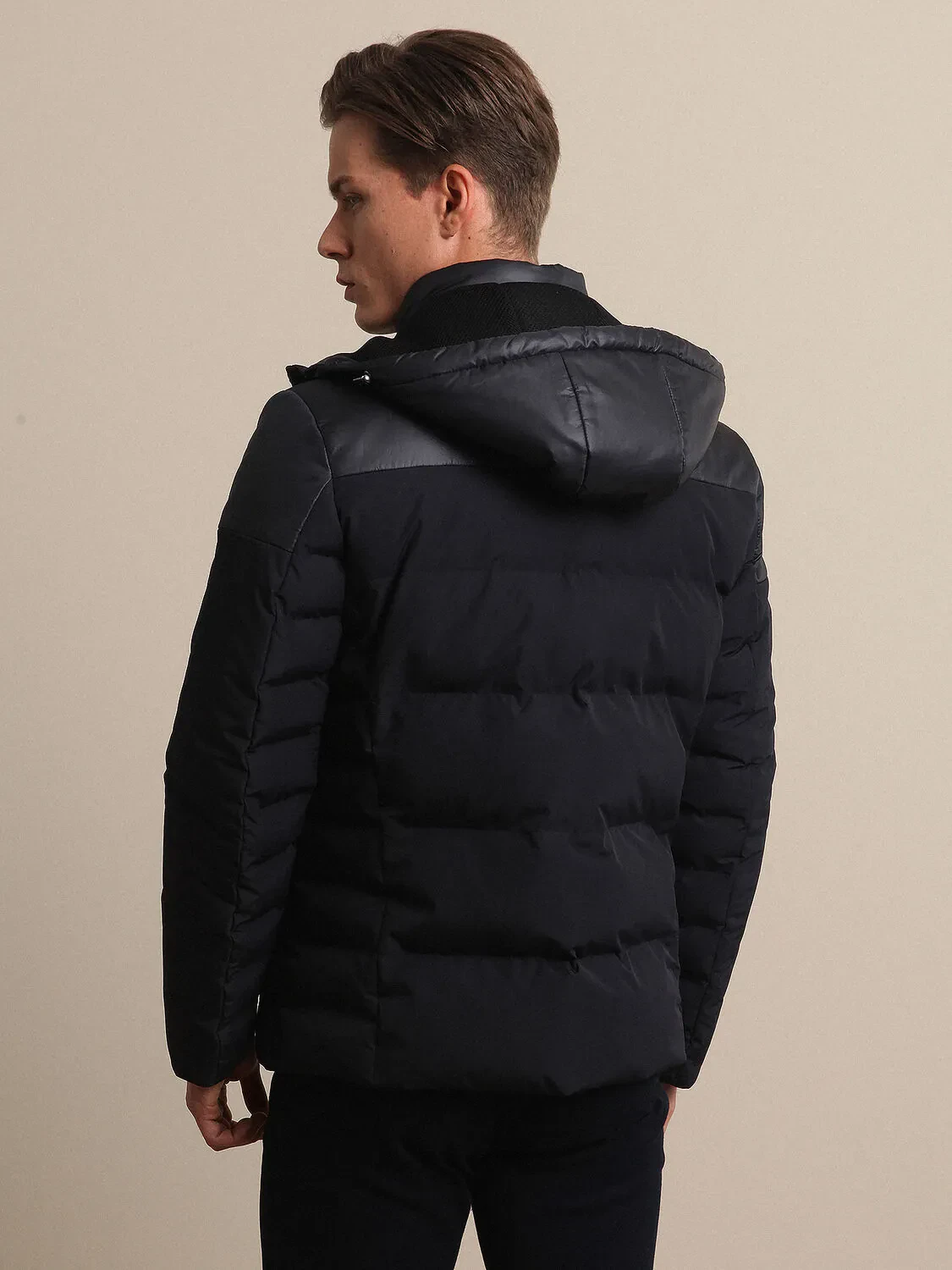 Navy Blue Weaving Coat - 4