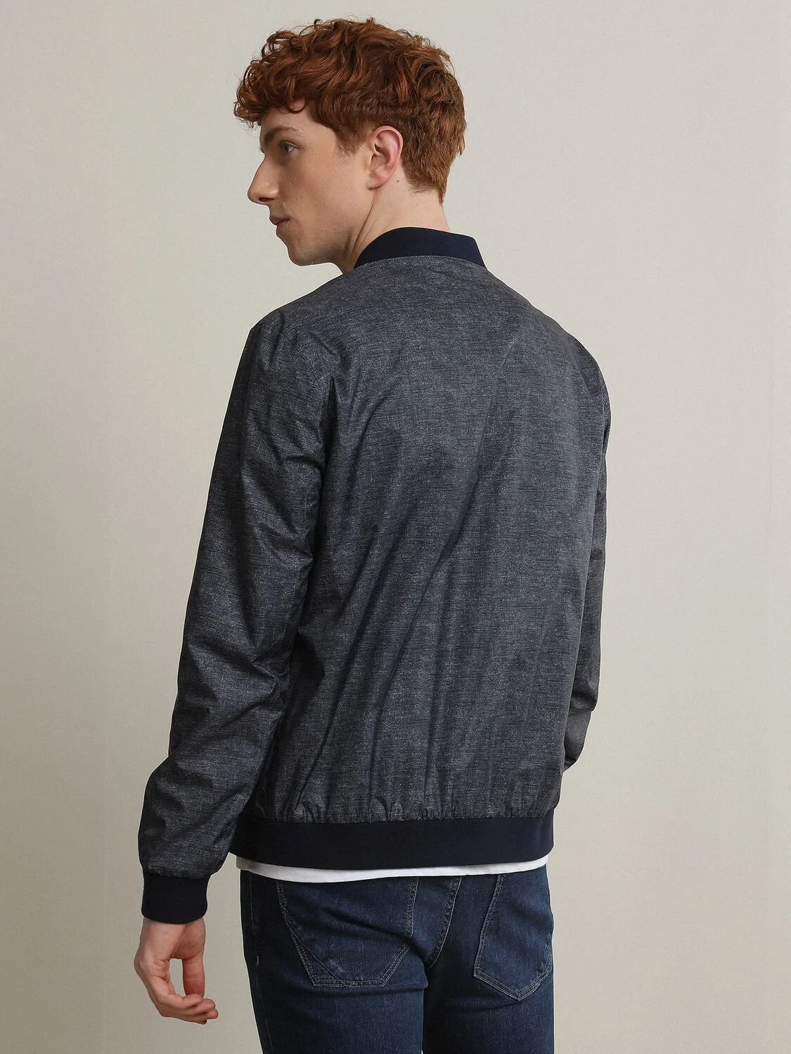 Navy Blue Weaving Coat - 5