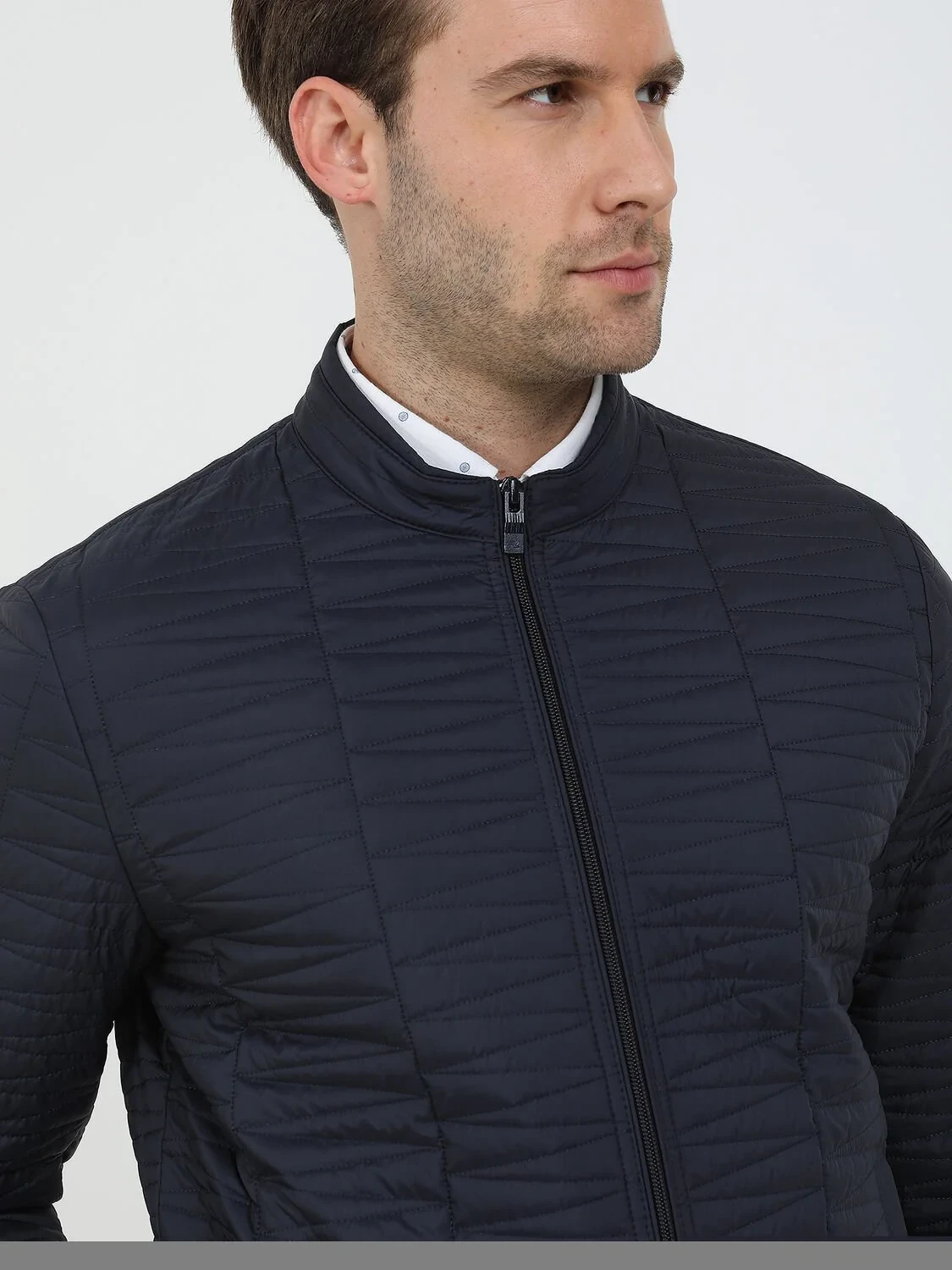 Navy Blue Weaving Coat - 3
