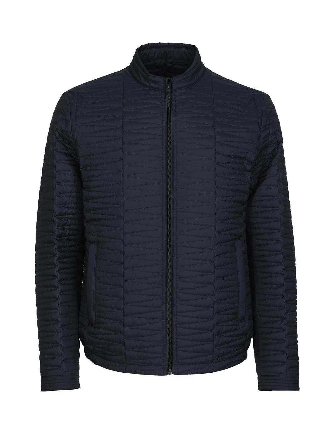 Navy Blue Weaving Coat - 6