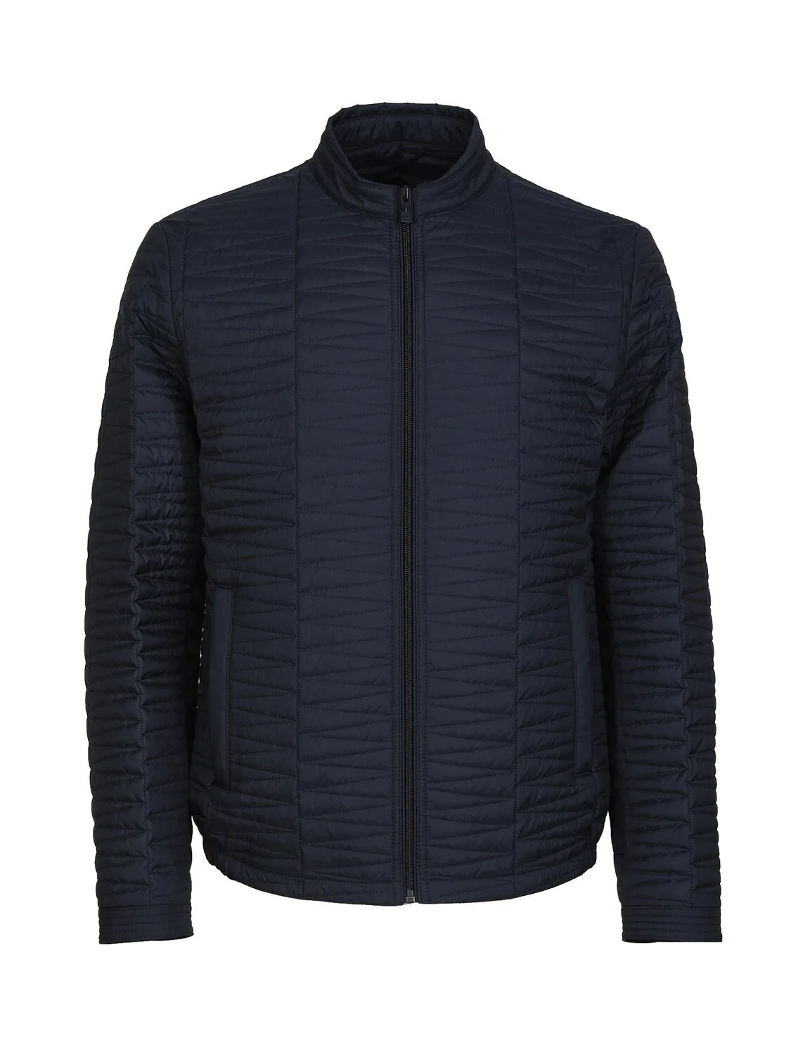 Navy Blue Weaving Coat - 6