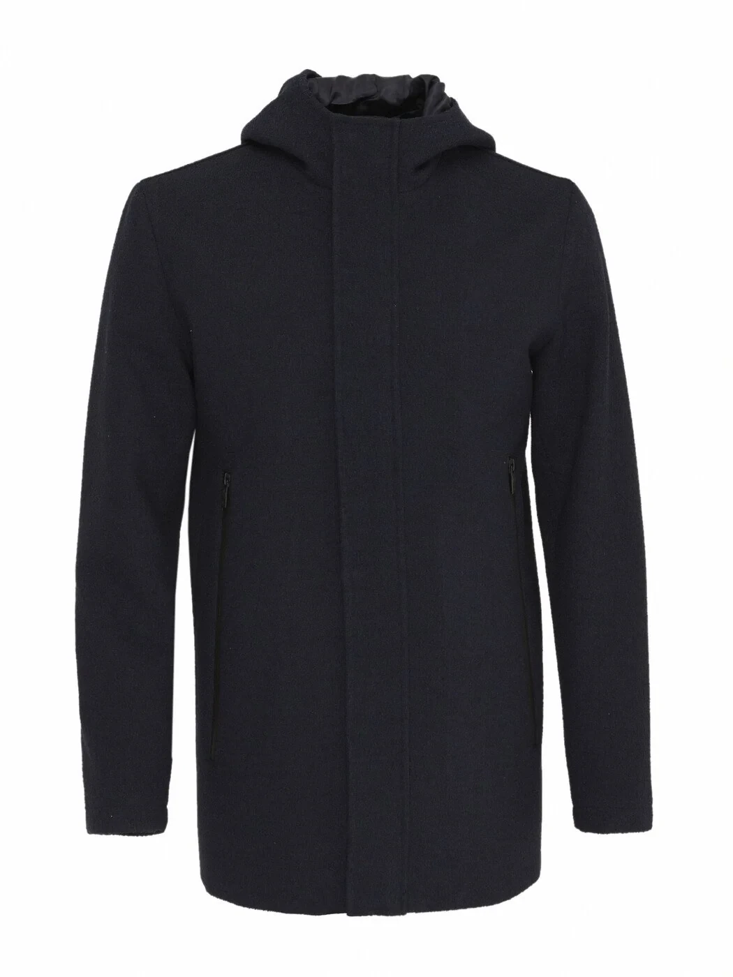 Navy Blue Weaving Coat - 1