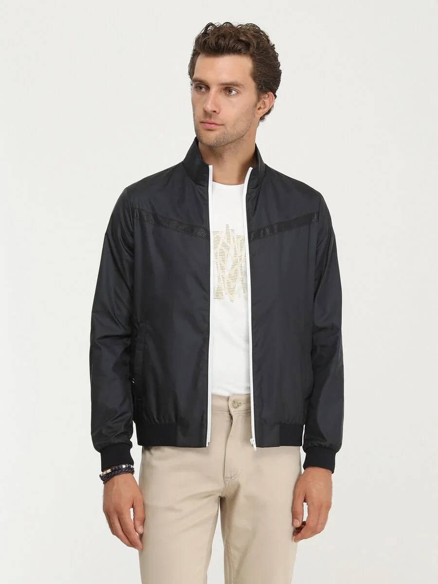 Navy Blue Weaving Coat - 1