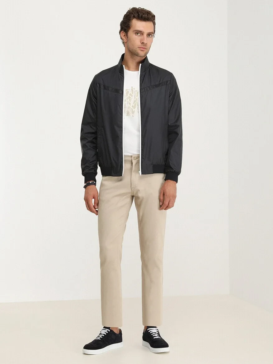 Navy Blue Weaving Coat - 3