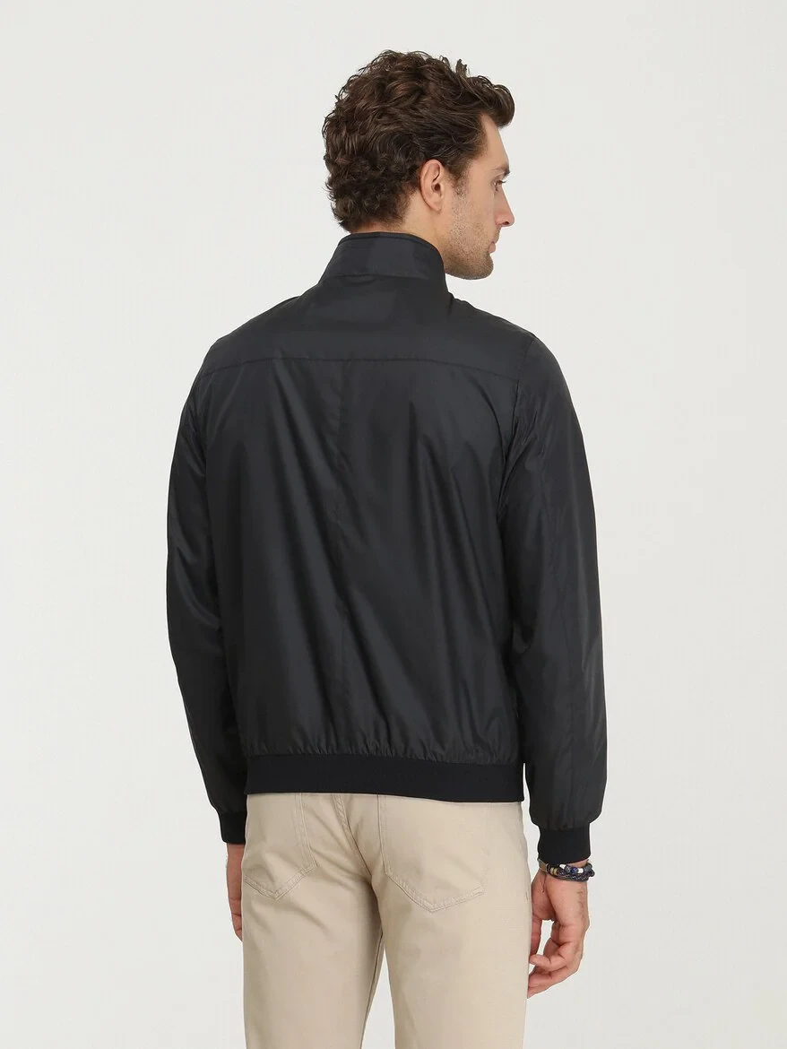 Navy Blue Weaving Coat - 5