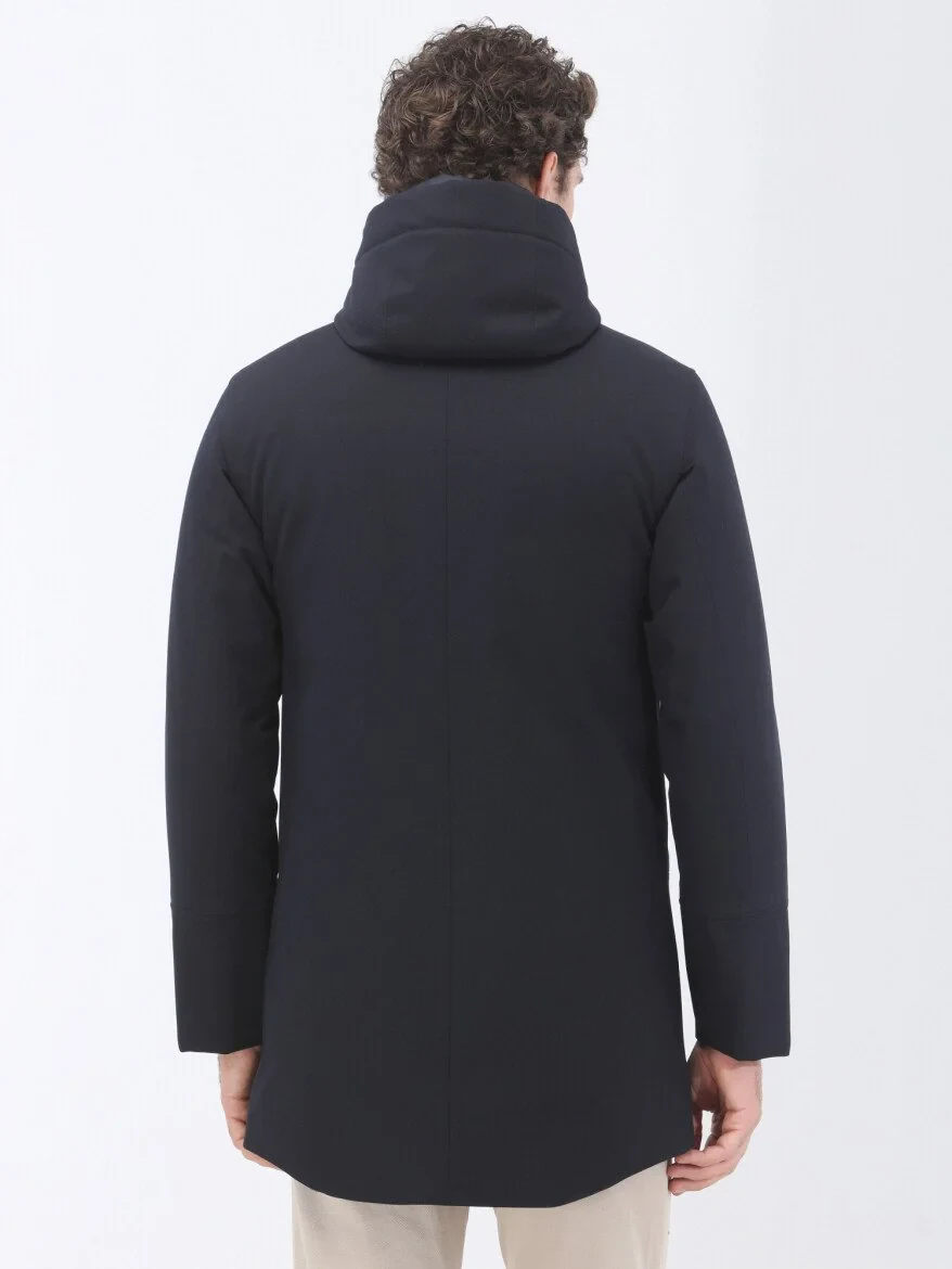 Navy Blue Weaving Coat - 6