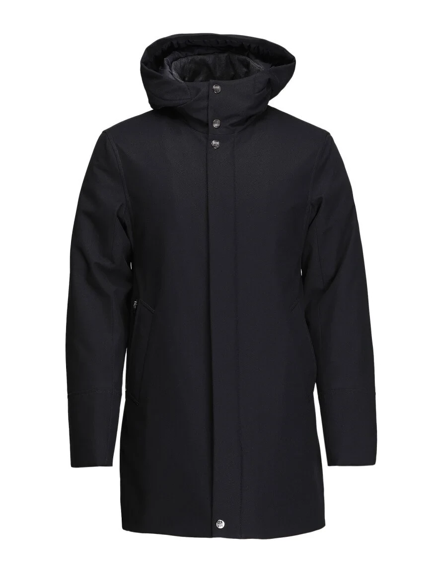 Navy Blue Weaving Coat - 7