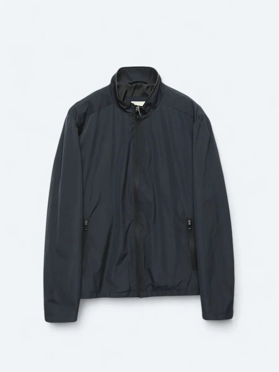 Navy Blue Weaving Coat - 1