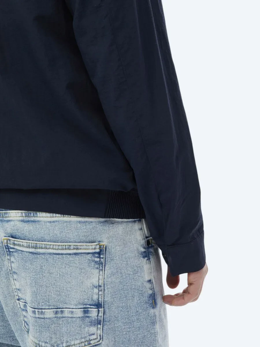 Navy Blue Weaving Coat - 7