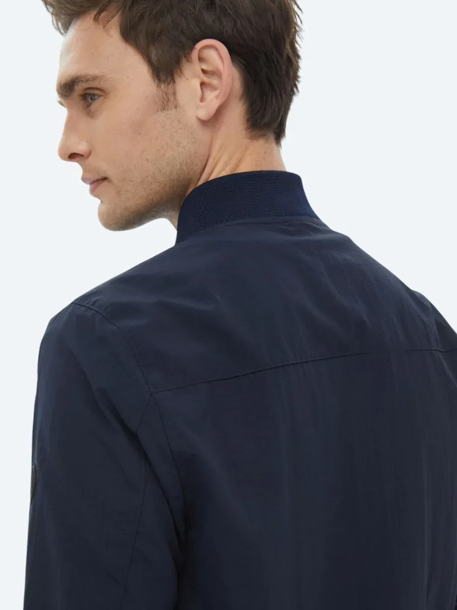 Navy Blue Weaving Coat - 9