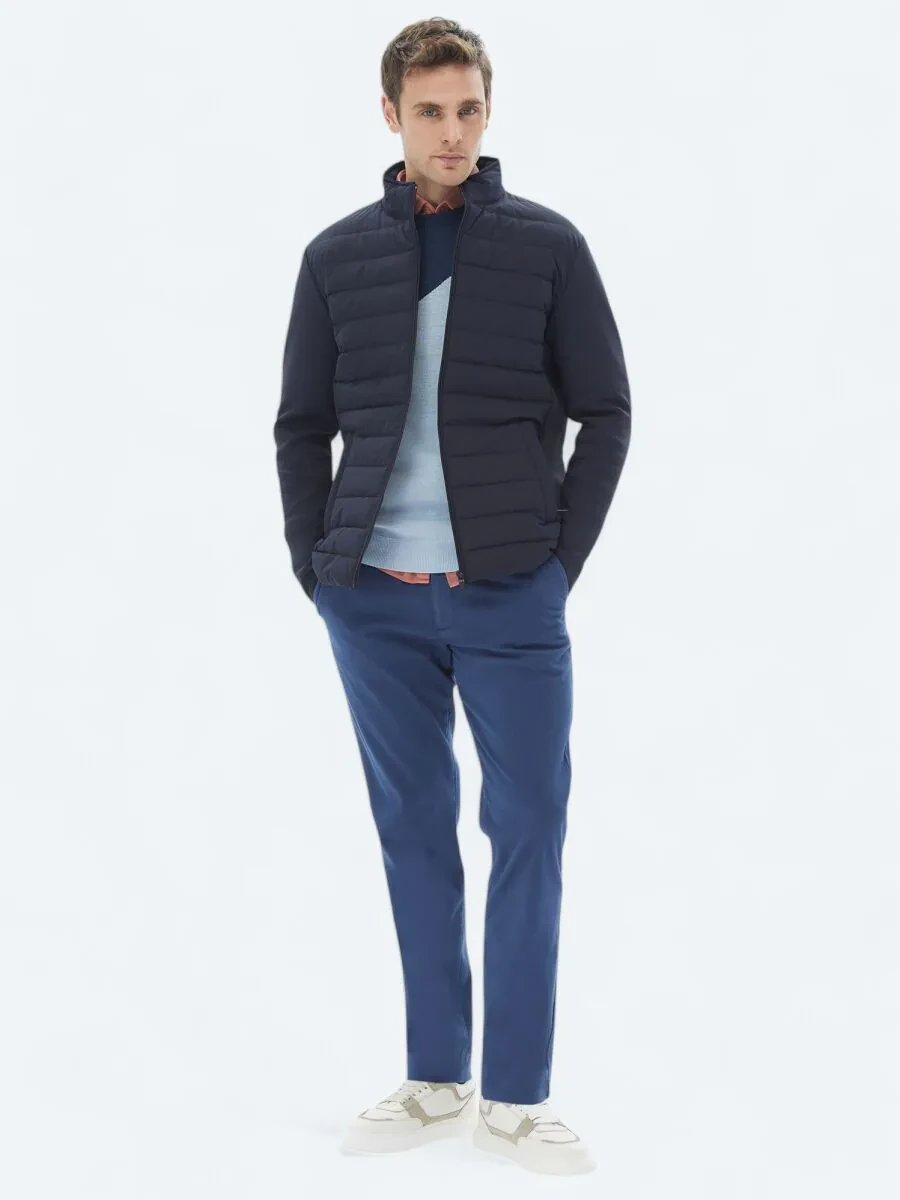 Navy Blue Weaving Coat - 2