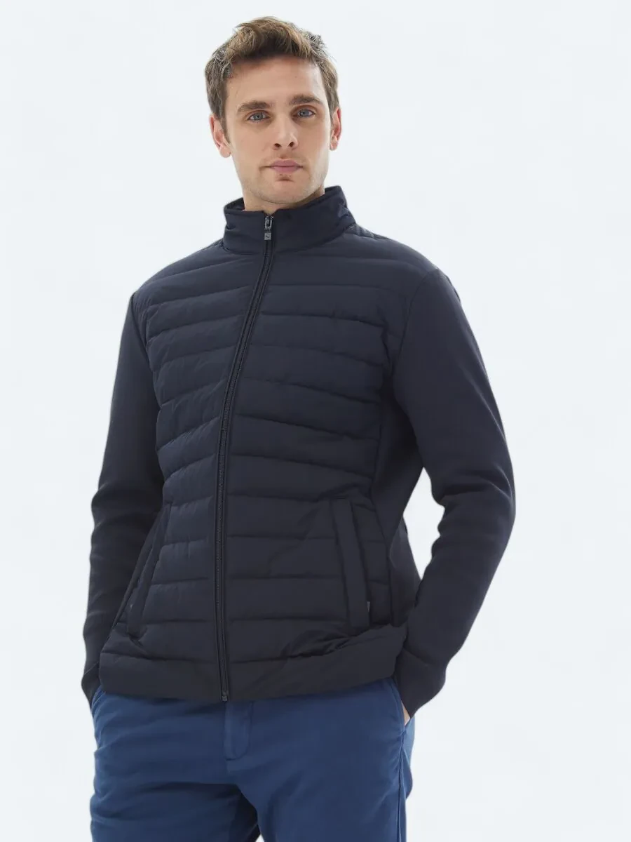 Navy Blue Weaving Coat - 3